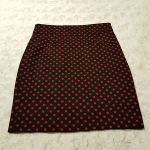 Premise Skirt Womens Size 12 Petite Red Polka Dot Stretch